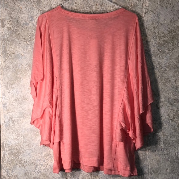 Westbound size L flutter sleeve cotton blend top - Picture 6 of 6